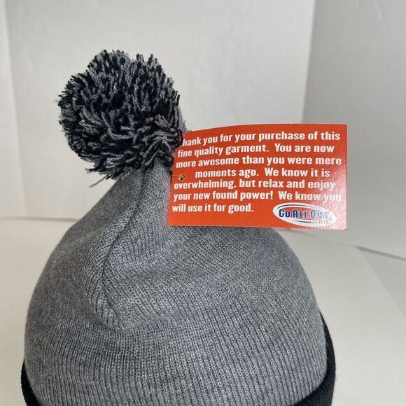 New 23 GOAT Winter Beanie, Gray/Black, Knit, Pom, Acrylic NWT - Picture 5 of 9